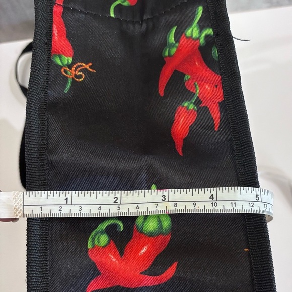 NWOT Black Purse Tote Handbag & Wallet Coin Purse With Red Chili Pepper Design - Picture 9 of 15